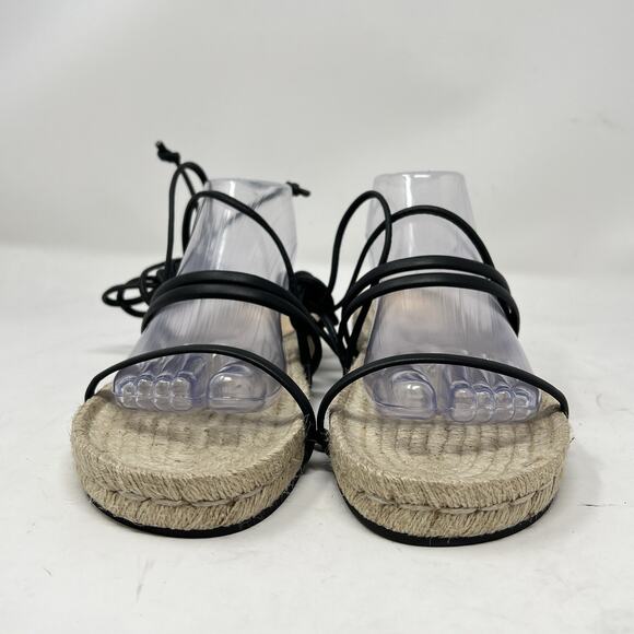 NWOT Alohas Rayna Leather Sandal Women's 40 US 9.5 Espadrille Lace Up Sandals - Picture 2 of 10